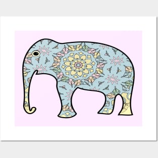 pastel and unicorn colorful elephant, Mandala art Posters and Art